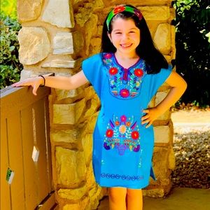 Little girl Mexican embroidered dress